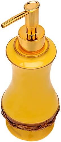 Doitool צהוב עיצוב יצירתי בקבוק ריק בסגנון אירופאי בסגנון אלגנטי מתקן לבקבוקי שרף ניתנים למילוי מחדש מיכל משאבה רב -פונקציונלית למאמפו קרם שמפו שטיפת גוף סבון יד סבון בית מטבח