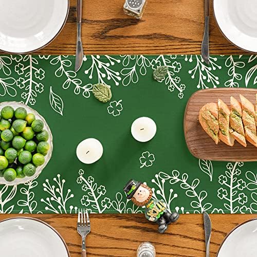 מצב ארטואידי ירוק סנט פטריק יום שולחן יום שולחן, קישוט שולחן אוכל של מטבח האביב לעיצוב מסיבות בית חיצוני מקורה עיצוב מסיבה חיצוני 13 x 72 אינץ