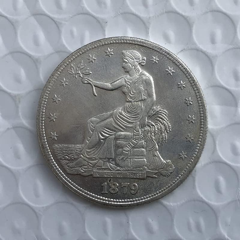 1879 מטבעות אמריקאים פליז מכסף מלאכות עתיקות מצופה אוסף מטבעות זיכרון זרים