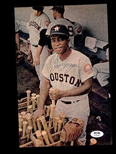 ג'ו מורגן PSA DNA חתום 7x10 וינטג 'צילום חתימה אסטרוס - תמונות MLB עם חתימה