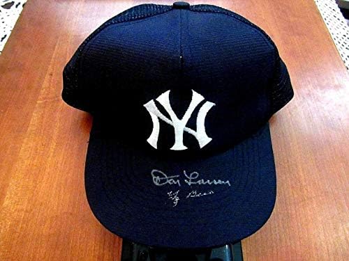 דון לארסן יוגי BERRA WS PG 10-8-56 N.Y. ינקים חתמו על כובע כובע אוטומטי PSA/DNA - כובעי חתימה
