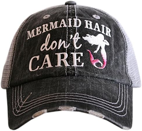 שיער בתולת ים של קטידיד לא אכפת כובע בייסבול - כובע משאיות לנשים - כובע שמש חמוד מסוגנן