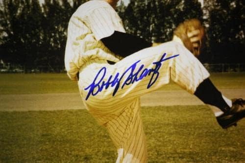 בובי שנץ עם חתימה 8x10 עמדת פיצ'ינג צילום- JSA מאומתת - תמונות MLB עם חתימה