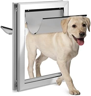 בעלי חיות מחמד עמיד כלב דלת דשים כפולים עמיד אלומיניום לחיות מחמד דלת עם הזזה קרוב צלחת, התקנה קלה, אנרגיה יעיל כלבלב דלת לכלבים גדולים עד 200 קילו
