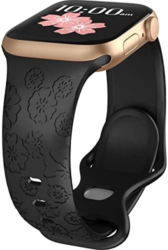Arsfit 2 חבילות חרוטות תואמות להקת Apple Watch 38 ממ 40 ממ 41 ממ סדרה 8,3D פרח חרוט תואם לסדרת Apple Watch SE 7 6 5 4 3 2 1 נשים, זהב ורד זהב זהב זהב