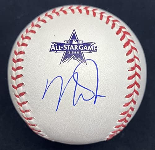 מייק טראוט חתום 2021 לוגו לוגו של כל הכוכבים בייסבול MLB HOLO - כדורי חתימה