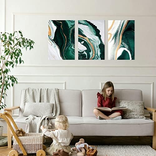 לפני 3 חלקים מודרניים מודרניים קיר ירוק קיר קנבס מדפיס ציורים לסלון חדר שינה עיצוב קיר קיר