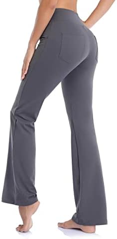 מכנסיים רחבים רגל ישר פילאטיס חותלות גבוהות כושר המותניים ספורט מכנסיים מתרחבים למכנסי יוגה יוגה עם