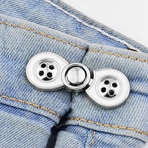 כפתור התאמת המותניים וינטג 'לתפירה, סיכת כפתור ג'ינס ניתנת לניתוק, הידוק מתכת המותניים סיכה כפתור בלתי נראה לחצאית ג'ינס