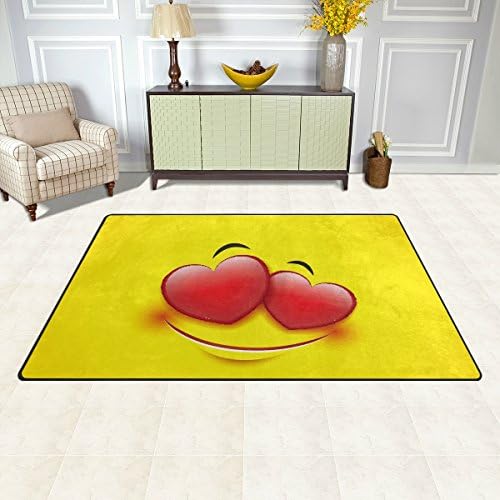 שטיח אזור ווליי, אהבה חמודה סמל סמלים שטיח רצפה ללא החלקה למגורים של מעונות חדר מעונות עיצוב חדר שינה 31x20 אינץ '