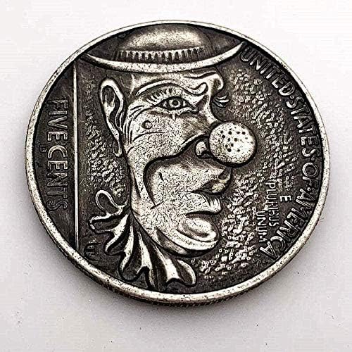1915 איש משוטט עם אף גדול ברונזה עתיק מדליית כסף ישנה מתנה מטבע מטבע חידוש חידוש