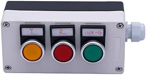 DJDLFA 22 ממ 10A 440V 1NO 1NC תחנת מתגי לחצן לחצן של כפתור לחצן של חצץ ירוק אדום 1 NO 1NO
