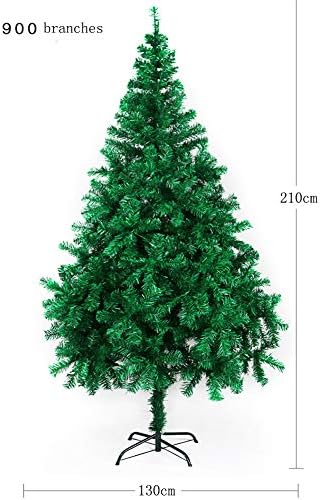 עץ חג המולד המלאכותי של Caixin מעוטר מראש, עץ אשוח צירים פרימיום, קישוט נופש של הרכבה קלה מתכת מתכת חוסמת אדום 6.9ft