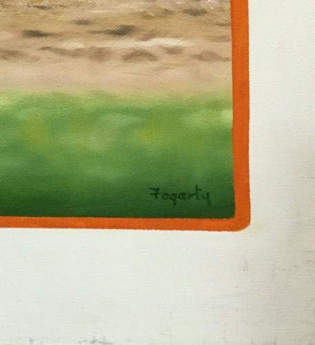 טרנס פוגארטי חתום מקורי וויל קלארק ציור שמן קנבס אוטומטי COA 1/1 - אמנות MLB עם חתימה