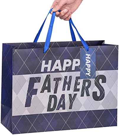 שקית מתנה של יום האב של Loveinside עם נייר טישו, תג וכרטיס ברכה לאבא, יום הולדת ועוד - 16x6x12 אינץ ', 1 מחשבים - 1 כחול נייבי
