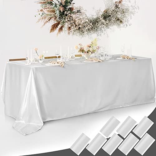 טורסטין 8 חבילה אירוע חתונה סאטן שולחן שולחן שולחן כיסוי 58 x 102 אינץ