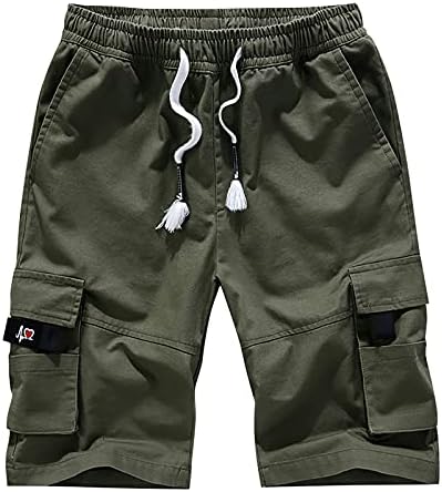 מכנסיים קצרים של מטען לגברים, מכנסי כיס לכיס אופנה לגברים כותנה חמש נקודות מכנסיים קצרים
