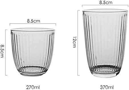 כוס זכוכית 270/370 מל רטרו פסים כוס פסים כוס ארוחת בוקר יפנית מיץ חלב פרח תה כוס כוס זכוכית ספל קפה בית קפה כוסות שתייה כוסות שתייה כוסות