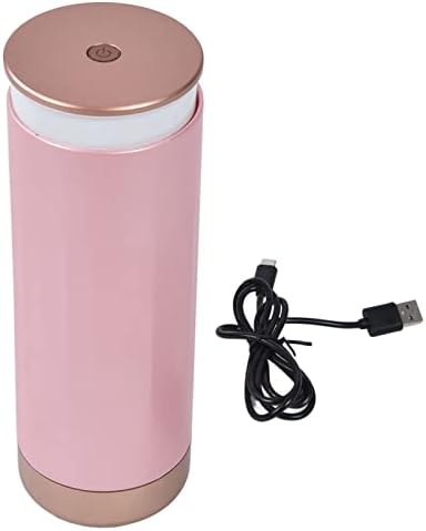 קופסת אחסון מברשת איפור וולדקס ורודה USB סוג C טעינה תצוגת LED ניידת עם דלי אחסון מברשת איפור אבק.