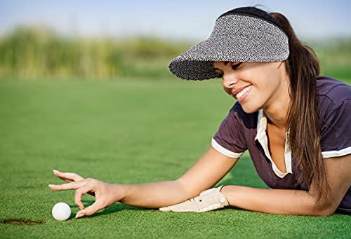 נשים של רחב שולי שמש כובעי מגולגלת מתקפל קש גולף מגן כובע