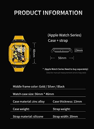 תואם לסדרה Apple Watch 7 45 ממ /סדרה 6 5 4 44 ממ, Bileeko מגן מגן מחוספס מארז פגוש מתכת עם רצועה ומגן מסך קשה, כיסוי Iwatch צבאי כבד