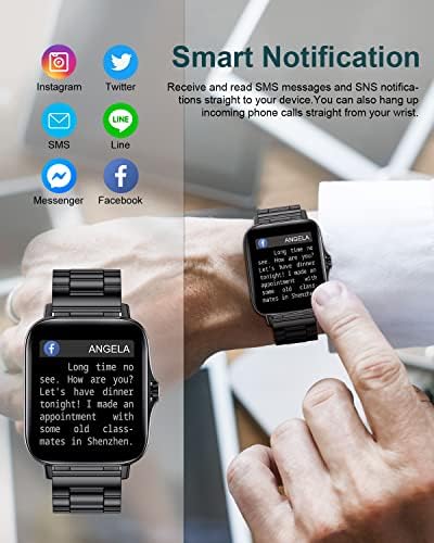 שעונים חכמים של Lige לגברים עם שיחת Bluetooth, 1.69 אינץ 'תצוגה ספורט שעון ספורט עם דופק דופק צג שינה חמצן, גשש כושר IP67 שעון חכם אטום למים לטלפונים של אנדרואיד iOS