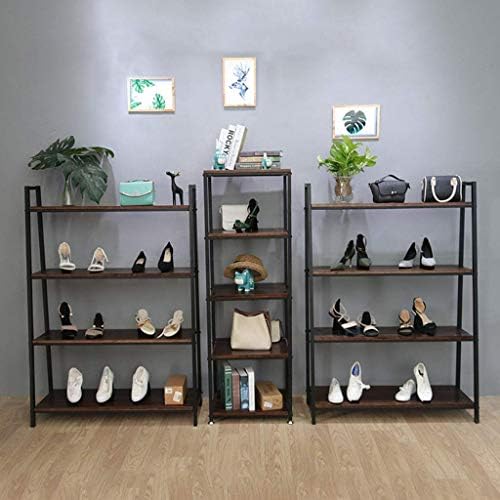 KMMK American Style 4 שכבות אחסון מתלה נעליים עקבים/מגפיים/מגפיים/אריזה מדף נעל נעל מדפים לתצוגת נעל לבית וחנות, 120 × 34 × 145 סמ