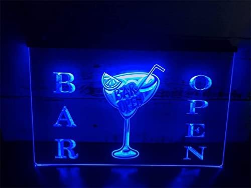 Dvtel Bar Neon Sign Modeling Led Light אור אותיות זוהרות שלט לוח אקרילי ניאון אור דקורטיבי, 40x30 סמ.