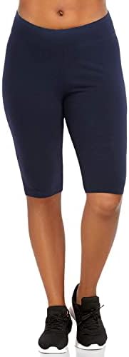 מכנסי אופני נשים פופולריים בתוספת גודל - מכנסי אופנוען כותנה. ברמודה מכנסיים קצרים ארוכים לנשים. מכנסי כושר, אימון ויוגה מעולים,