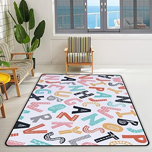 זוחל שטיח מקורה משחק משחק אלף -בית קריקטורה לסלון חדר שינה חינוכי חינוך משתלת שטיחים שטיחים 80x58 אינץ '