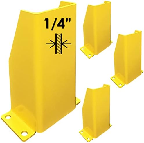 מגן מסגרת מתלה למשטחים מפלדה חשמלית 4.75 ערוץ יו, גובה: 12, עובי 6 מ מ, צהוב בטיחותי-חבילה של 4