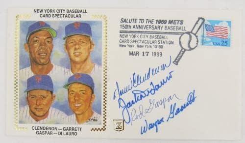 1969 ניו יורק מטס חתם אוטומטי חתימה מטמון מעטפת סט גארי ג ' נטרי טומי-ליגת הבייסבול לחתוך חתימות