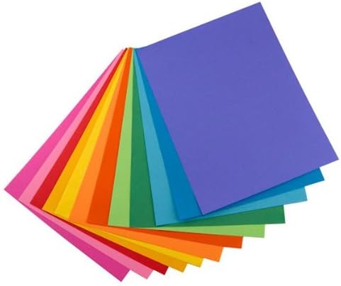 מוצרי היגלוס נייר צבעוני-נהדר לאומנויות, מלאכת יד ועוד-10-12 צבעים מגוונים-גודל 11 על 17 אינץ ' - 24 ליברות. / 89 גרם עובי-96 גיליונות