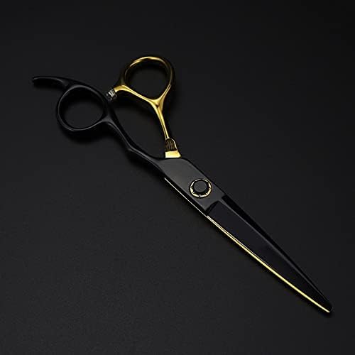 מספריים חיתוך שיער, 6 אינץ 'מקצועיים יפן 440C פלדה שחור נושא זהב מספריים שיער מספריים תספורת דליל מספריים מספריים מספריים סט מספריים