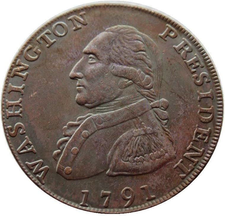 מטבע אמריקאי 1 פני וושינגטון 1791 מטבע העתק נחושת מטבע העתק זר מטבע זיכרון