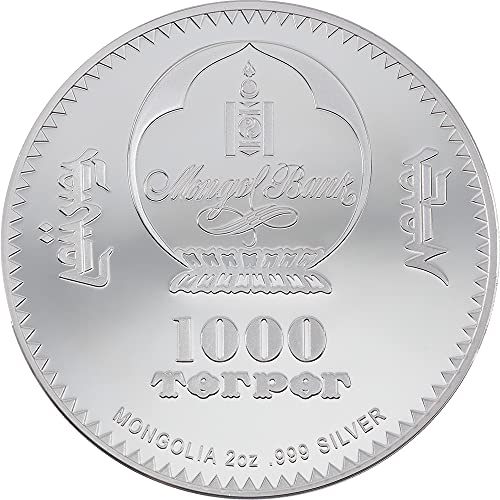 2021 DE לתוך PowerCoin הבר דוב 2 עוז מטבע כסף 1000 TOGROG MONGOLIA 2021 הוכחה