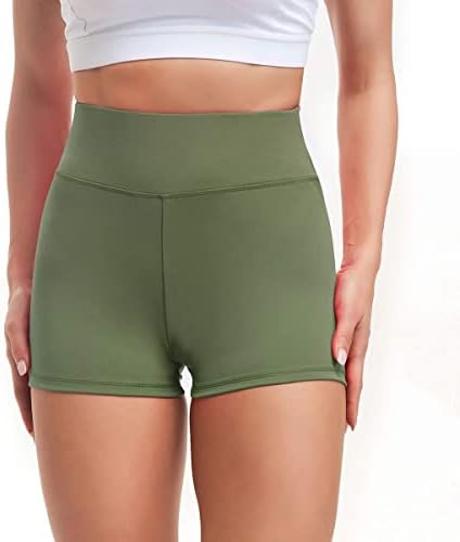 מכנסי יוגה לנשים מכנסיים קצרים של שלל המותניים הגבוהים באימון מכנסיים קצרים