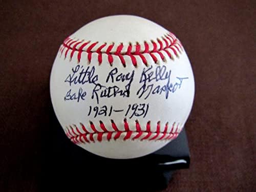 הקמע של בייב רות הקטן ריי קלי 1921-1931 ינקי חתום בייסבול אוטומטי JSA - חתימות בייסבול