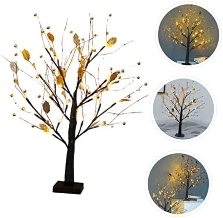 Osaladi 1PC מנורת עץ פירות זהב ענפי עץ מלאכותיים אורות דקורטיביים לעיצוב הבית אורות דקורטיביים LED שולחן בונסאי עץ אור עץ לילה אור פרחים ענפי LED LED LED LED