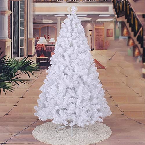 עץ חג מולד עץ חג המולד של ZPEE לבן, עץ אורן מלאכותי גבוה עם מתכת עמדת מתכת קל להרכבה קישוט חג המולד לא מתאים למקורה -1.5 מ '