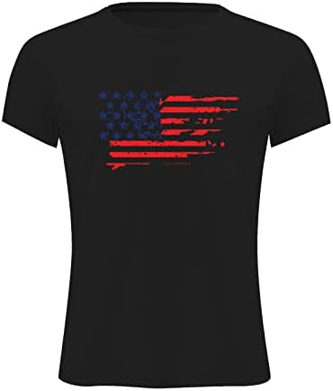 חייל UBST חולצות שרוול קצר לשרוול לגברים, 4 ביולי דגל אמריקאי חולצת טריקת טקס שריר אתלטי רזה כושר טופית קיץ