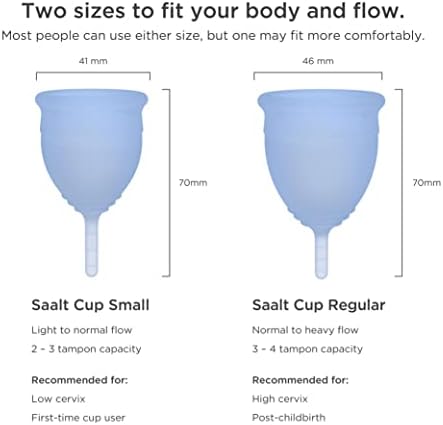 סאלט וסת גביע-פרימיום עיצוב-ביותר נוח תקופת כוס - 1 פעיל כוס-ללבוש עבור 12 שעות-רך, גמיש, לשימוש חוזר רפואי - תוצרת ארה ב
