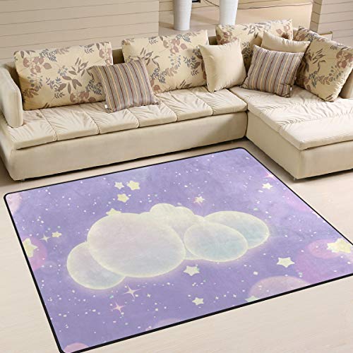 Mr.Xzy Cloud Sky Star Fantoon Fantasy שטיח אזור גדול לסלון ללא החלקה מים מנעול מים שטיח מחצלת שטיח לפעילות חדר שינה שטיחים תרגיל מחצלת כושר 80 x 58 בשנת 2010543