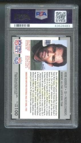 1990 Pro Set 100 עשב אדדרלי Auto Auto חתום כרטיס חתימה PSA/DNA כדורגל NFL - NFL כרטיסי כדורגל עם חתימה