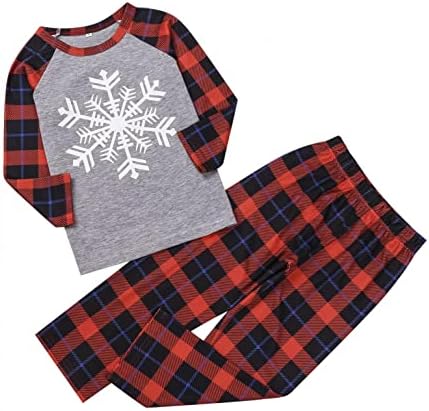 חג המולד נשים ארוך שרוול משובץ הדפסת חולצות מכנסיים משפחת בגדי פיג 'מה משפחת תחושה חג המולד פיג' מה דוב