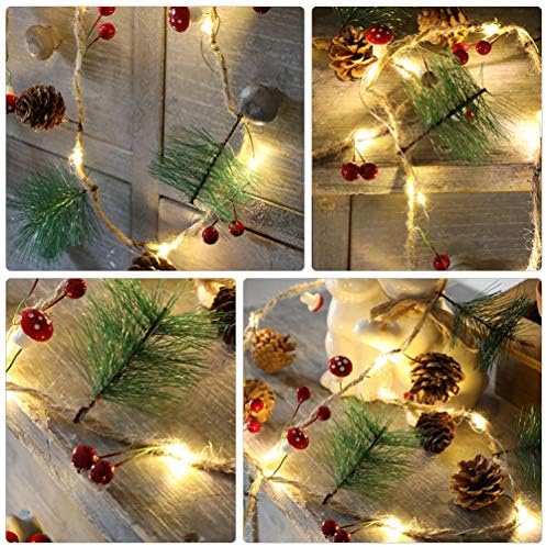 עיצוב חג המולד של Bootoyard אורות מחרוזת חג המולד אורות אורן חרוט ברי אור חג המולד מקורה מנורה מיתר מנת מנורת חג המולד אטמוספרה אור פסטיבל אור חג עם אור 2 מ '20 נוריות LED תפאורה