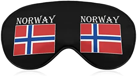 דגל נורווגי הדפס מסכת עיניים קלה חסימת שינה עם רצועה מתכווננת לטיולים משמרת שינה