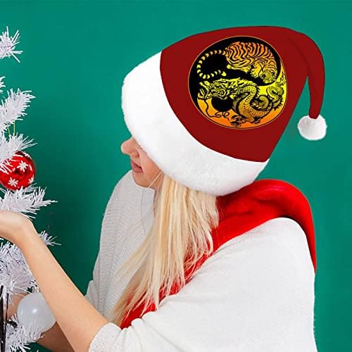 יין יאנג הדרקון טייגר חג המולד כובעי בתפזורת מבוגרים כובעי חג המולד כובע לחגים חג המולד ספקי צד