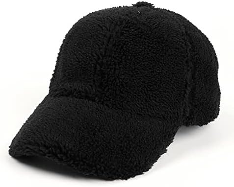 מאללה חורף-חם בייסבול - כובע עבור נשים כבש-צמר מתכוונן בייסבול כובע