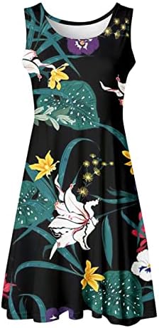 MTSDJSKF פלוס שמלות קיץ בגודל, הדפסה גרפית יתר על המידה שמלות חוף עגולות ללא שרוולים שמלות מיני שמלות קיץ